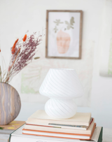 White Blown Glass Table Lamp (IN STORE PICKUP ONLY)