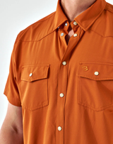 Burlebo Performance Western Shirt - Orange