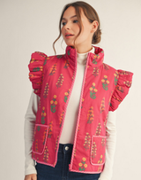 Peggy Puffer Vest - Magenta