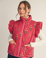 Peggy Puffer Vest - Magenta