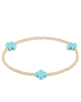 eNewton Signature Cross Pattern Bracelet--Turquoise 2mm