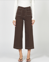 Audrey Crop Wide Leg - Chocolate Torte