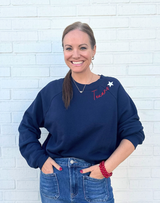 Texans Embroidered Crewneck