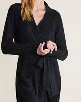 Barefoot Dreams CozyChic Lite Ribbed Robe - Black