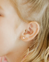 Nora Heart Pink Screwback Stud Earrings