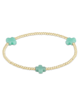 eNewton Signature Cross Pattern Bracelet--Mint 2mm