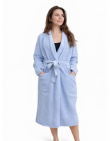 Barefoot Dreams Cozychic Lux Robe with Rib - Snow Drop
