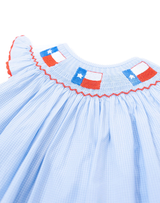 Girls Texas Flag Gingham Dress