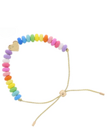 Multi Rondelle Bead With Heart Bracelet