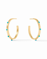 Julie Vos Turquoise Blue Crescent Stone Hoop - Medium