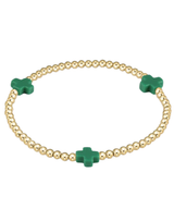 eNewton Signature Cross Pattern Bracelet 3mm - Emerald