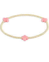 eNewton Signature Cross Pattern Bracelet--Pink 2mm