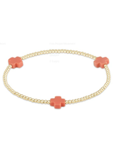 eNewton Signature Cross Pattern Bracelet--Coral 2mm