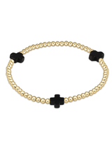 eNewton Signature Cross Pattern Bracelet--Onyx