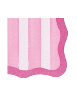 Cafe Stripe Scallop Pink Paper Linen Die Cut Cocktail Napkins