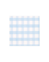 Light Blue Gingham Cocktail Napkins