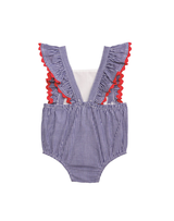 Gingham Ric-Rac Bubble & Headband Set