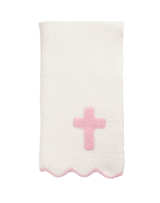 Pink Chenille Cross Blanket
