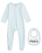 Blue Sleeper & Train Bib Set