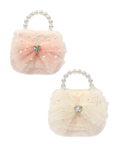 Girls Mesh Bow Furry Purse