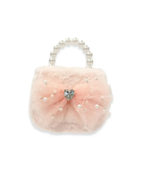 Girls Mesh Bow Furry Purse