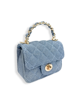 Girls Sparkly Denim Quilted Purse