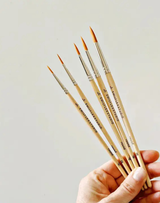Watercolor Paintbrushes -  Set of Five Wood Brushes