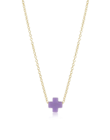 eNewton eGirl 14" Signature Cross Gold Necklace - Purple