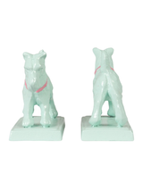 Mint Metal Dog Bookends