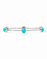 Julie Vos Silver Milano Luxe Bangle - Turquoise Blue