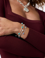 Julie Vos Silver Milano Luxe Bangle - Turquoise Blue