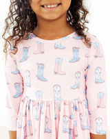 Ribbons & Rodeos 3/4 Sleeve Pocket Twirl Dress