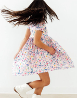 Morning Meadows Short Sleeve Pocket Twirl Dress