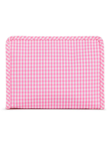 TRVL Medium Roadie Zip Pouch--Gingham PInk