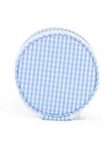 TRVL Round Jewelry Case--Gingham Sky