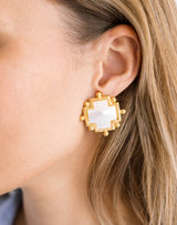 Susan Shaw Mother of Pearl Cross Stud Earrings