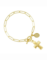 Susan Shaw Small Cross Paperclip Bracelet