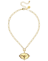 Susan Shaw Longhorn Intaglio Paperclip Necklace