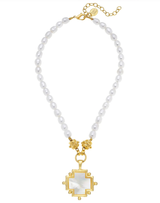 Susan Shaw Mother of Pearl Cross Pearl Necklace