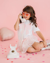 Lace Bow Puff Short Sleeve T-shirt