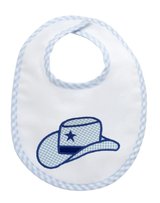 Cowboy Hat Appliqued Bib