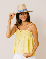 Navy Flora Tile Palm Hat