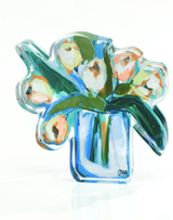 White Tulips Bloom Acrylic Block