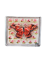 Monarch Butterfly on Peach Block