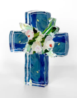 Blue Confetti Acrylic Cross