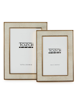 Cream Shagreen Photo Frame