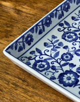 Blue and White Floral Tray