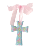Cutout Floral Acrylic Cross Ornament