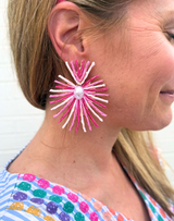 Raffia Pearl Star Earrings - Assorted