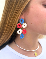 Raffia Circles Drop Earrings - Assorted
